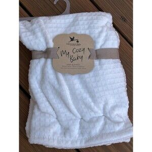 Adirondack My Cozy Baby Blanket Ivory Squares Textured Lightweight Unisex New